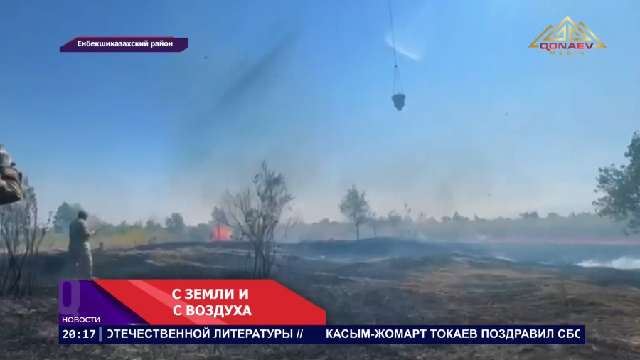 Огонь охватил 110 гектаров у реки Или