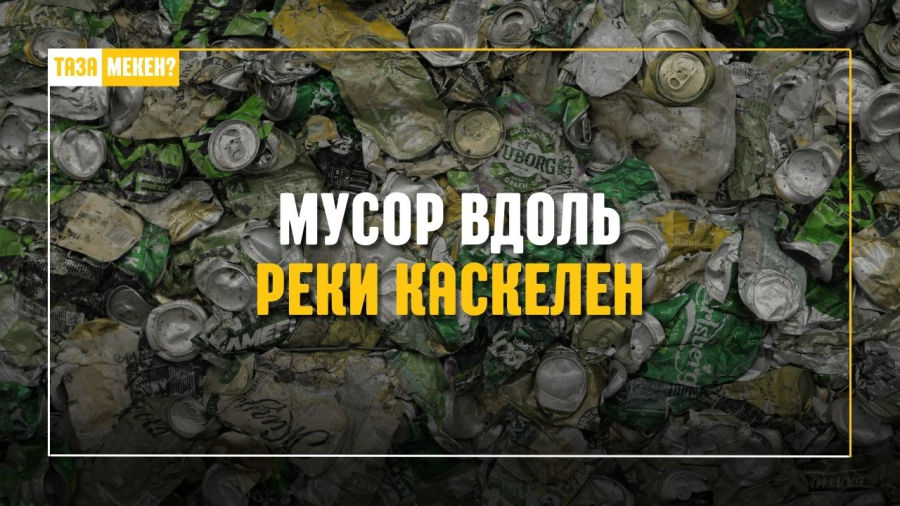 Мусор вдоль реки Каскелен: экологическая проблема района