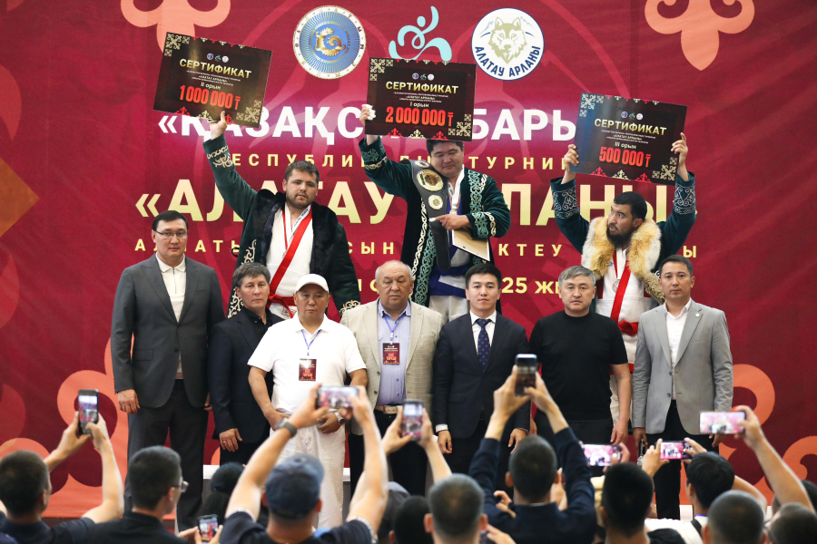В Карасайском районе прошёл областной турнир по казахской борьбе «Алатау арланы»